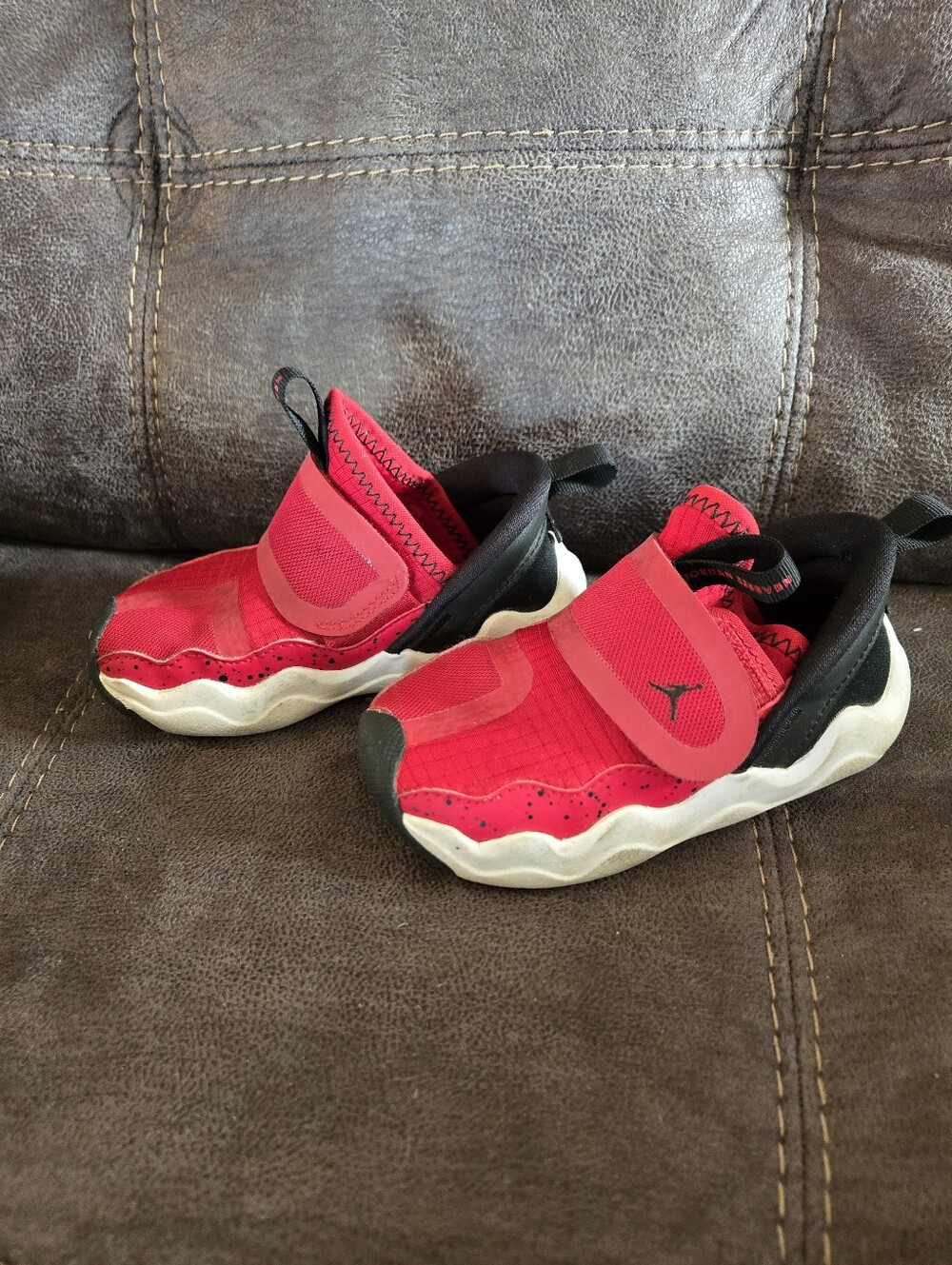 Jordan Kids Red and Black Slip-On Sneakers